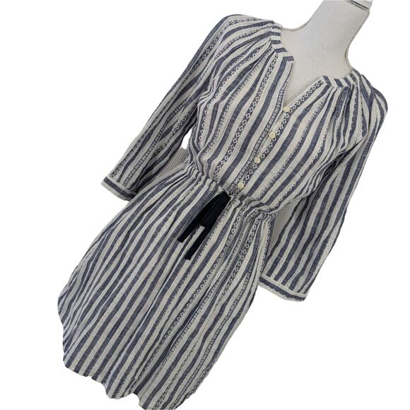 NWOT! NAUTICA JEANS CO.! EYELET & EMBROIDERED BLUE/WHITE MUSLIN SUN DRESS! SZ XS - Picture 7 of 7